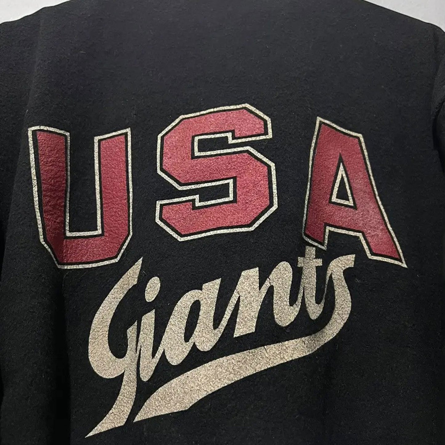 USA Giants Varsity Jacket All Black