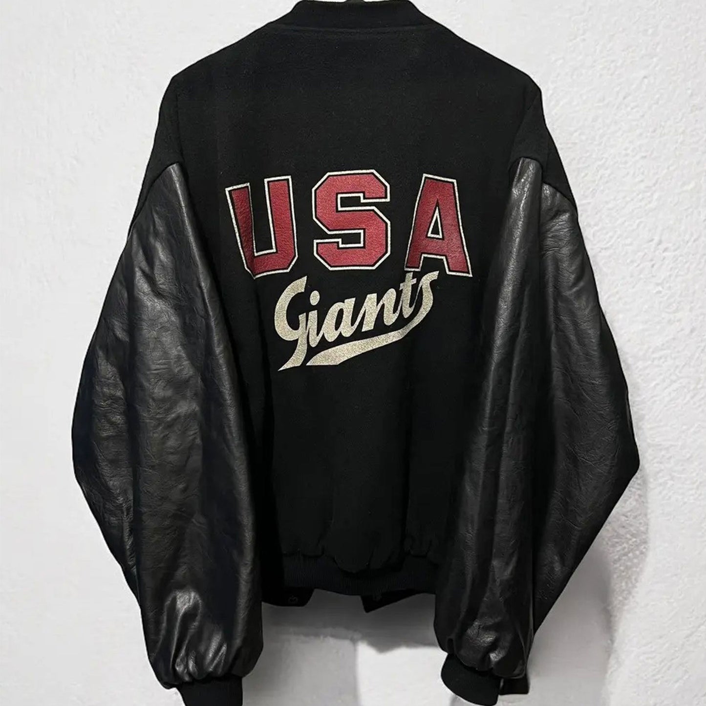 USA Giants Varsity Jacket All Black