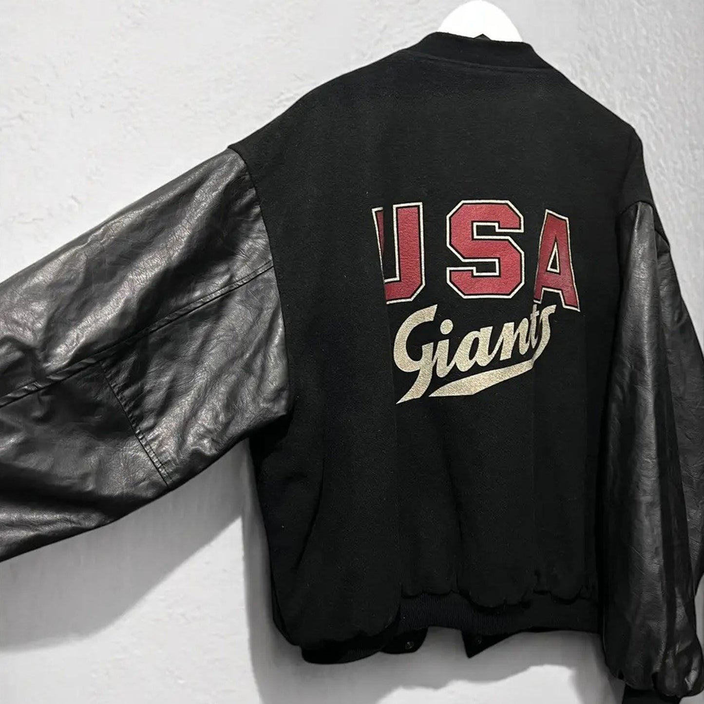 USA Giants Varsity Jacket All Black