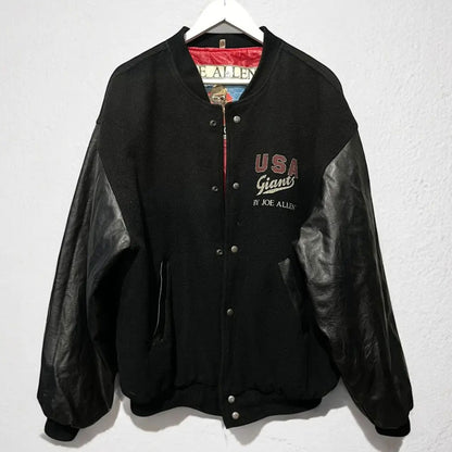 USA Giants Varsity Jacket All Black