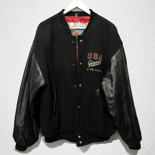 USA Giants Varsity Jacket All Black