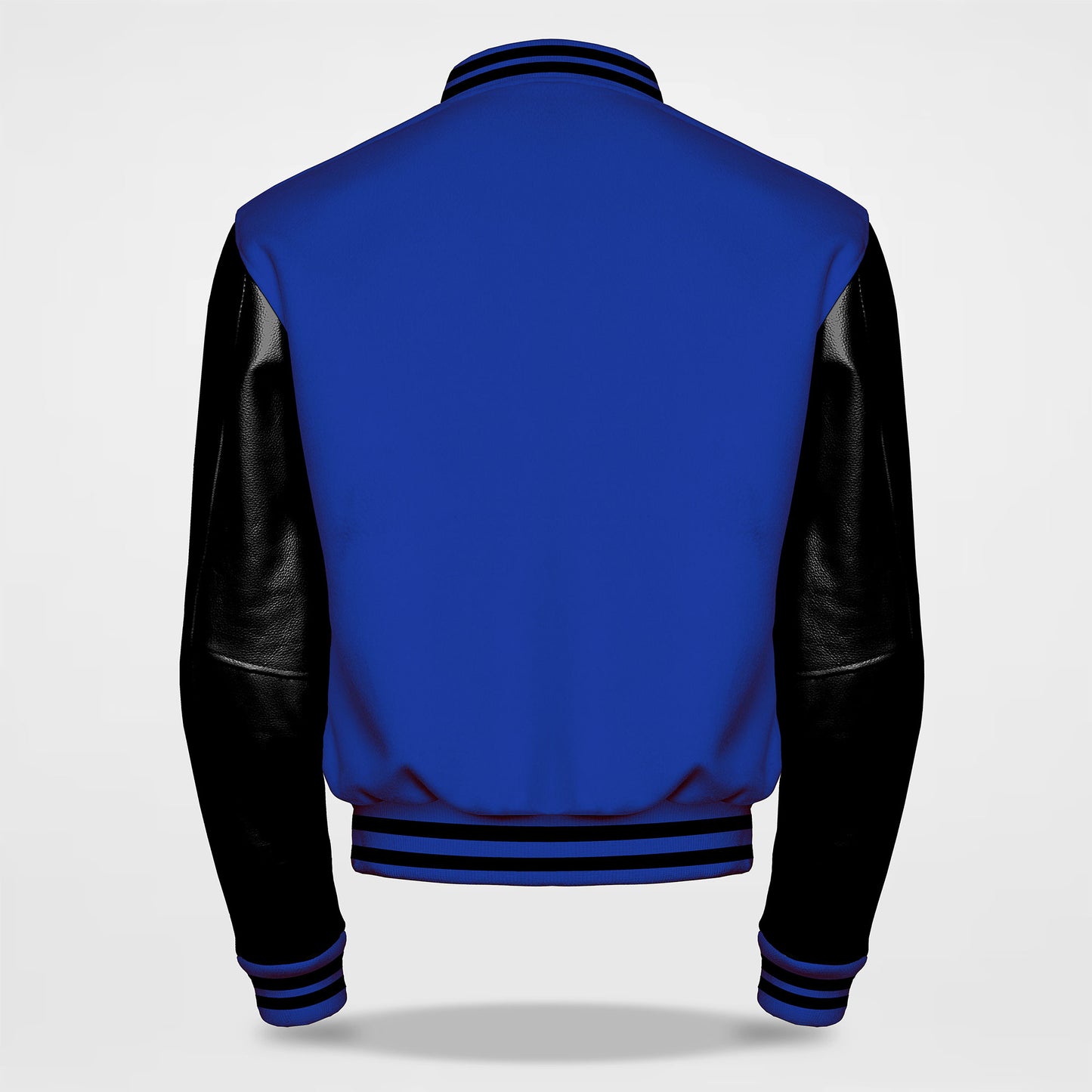 blue and black letterman jackets back side