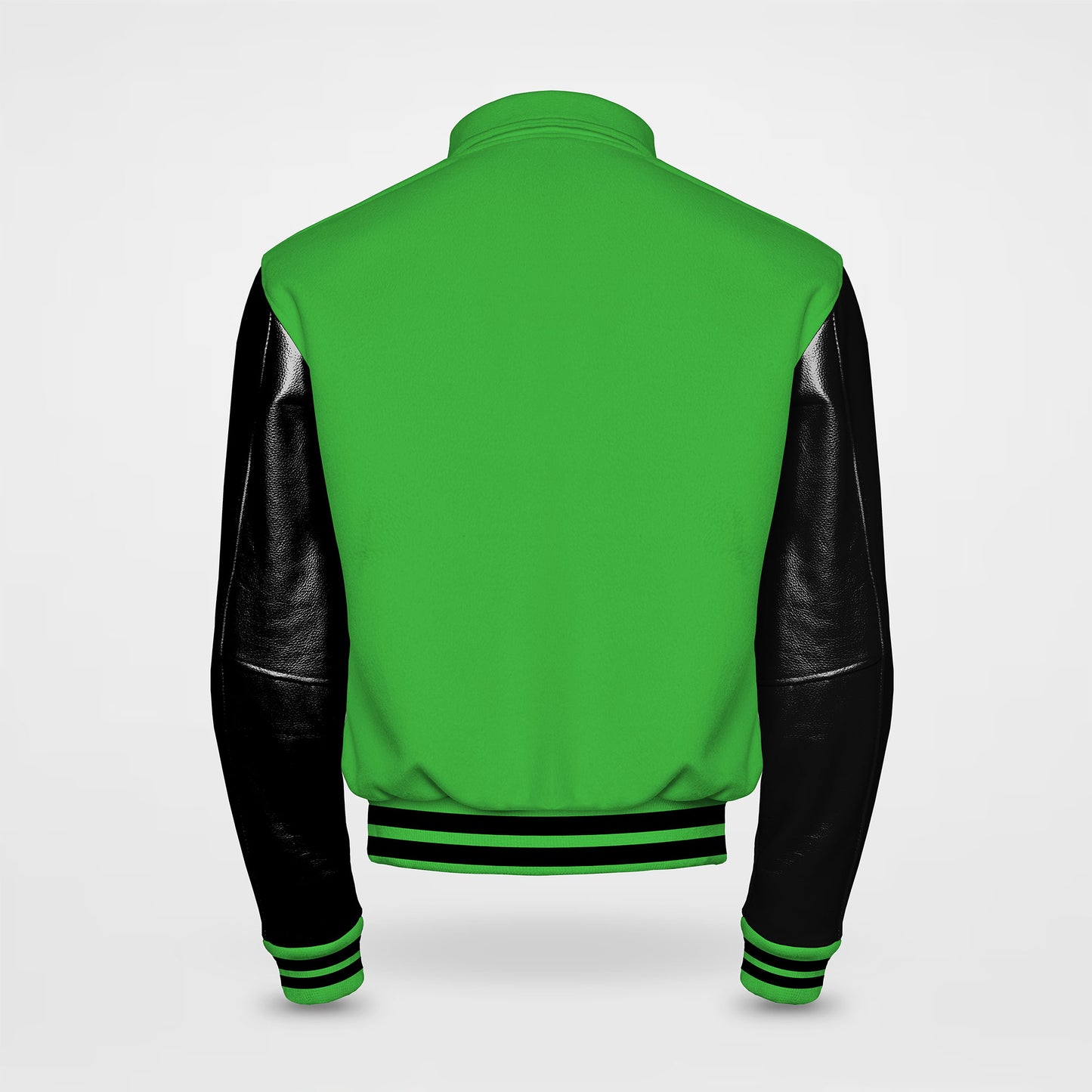 eagles kelly green letterman jacket collared with black sleeves back side