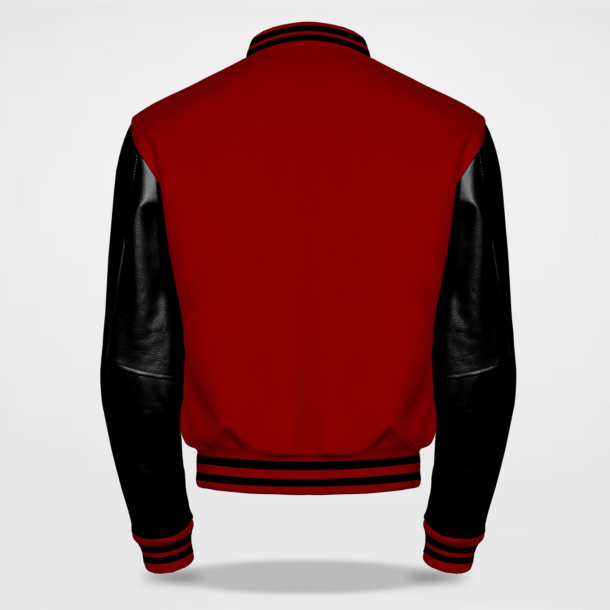 maroon black varsity jacket back side