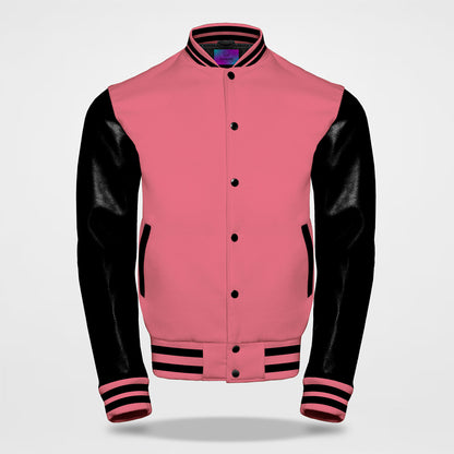 personalized varsity jacket leather sleeves front side