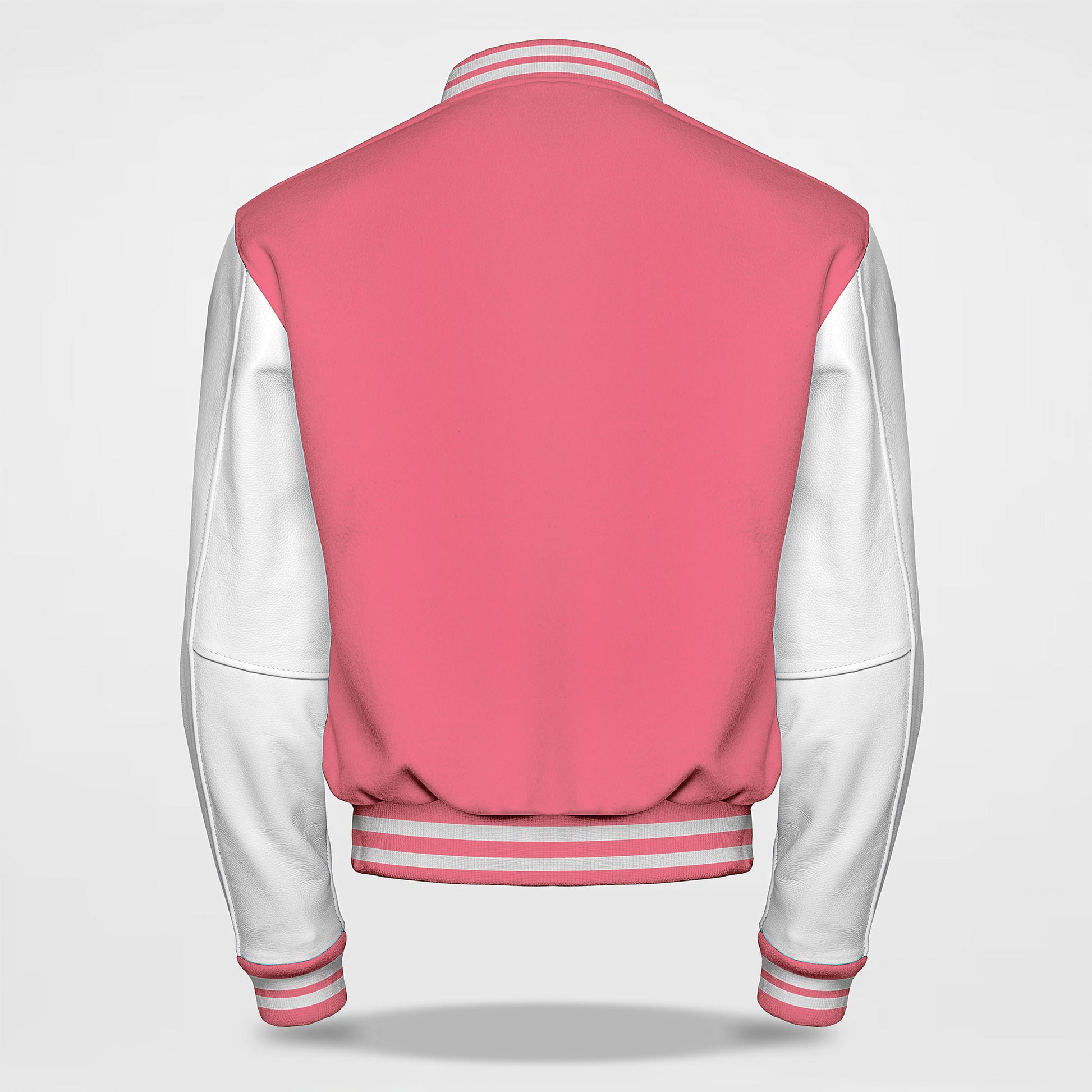 personalized varsity jacket pink back side