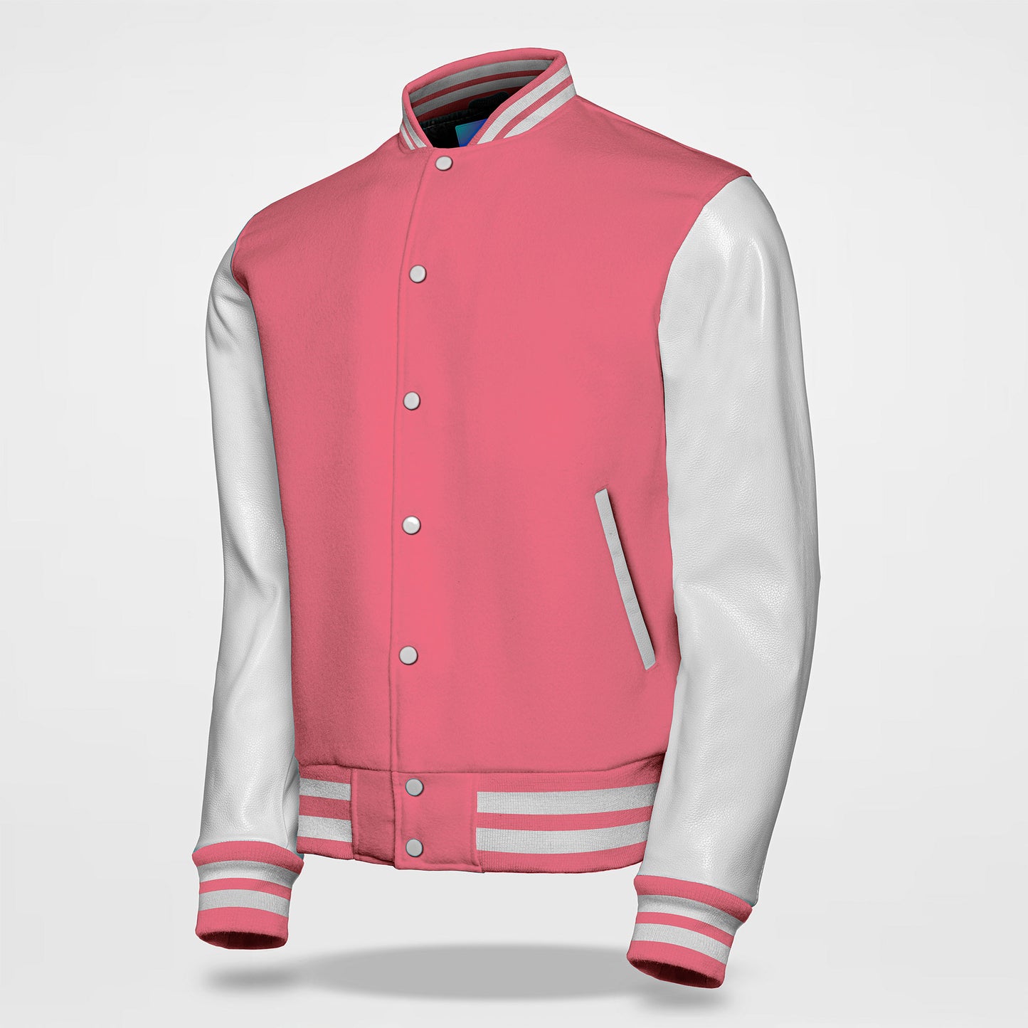 personalized varsity jacket white sleeves side pose