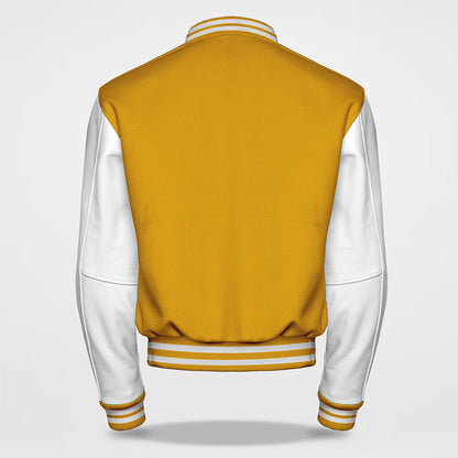 vintage golden bear varsity jacket white arms back side
