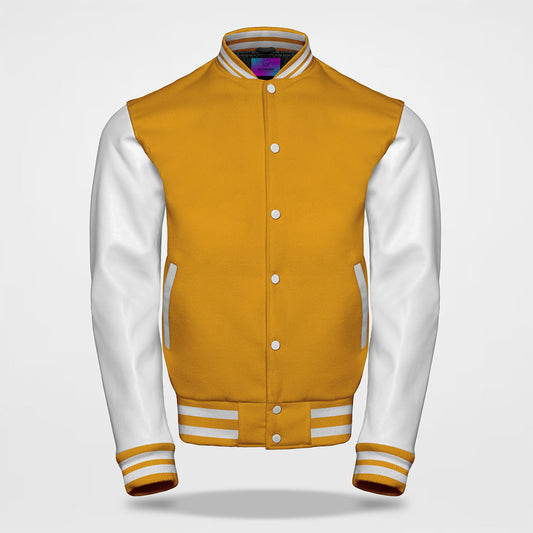 vintage golden bear varsity jacket white arms front side